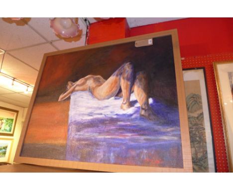 An oil on canvas signed J R Mclaughlin, 88cm x 109cm 