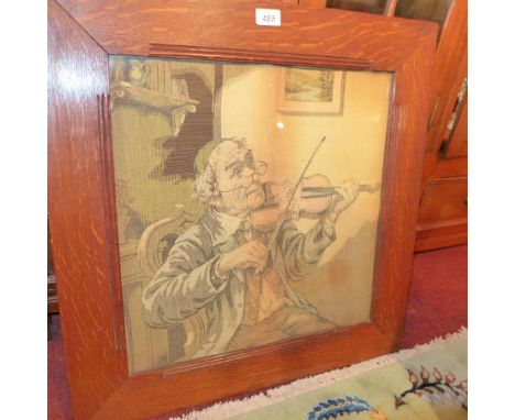 Tapestry, 1930's oak framed 66 x 64cm 