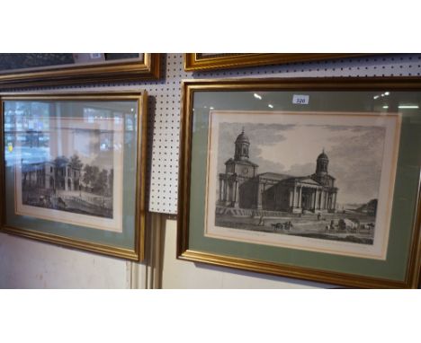 Prints, pair 19th century Robert Adam framed and glazed 52 x 63cm 