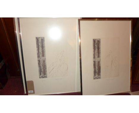 Prints, set of three Equine sketches signed by the artist, 65 x 47cm 