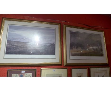 Prints, Golf courses pair St Andrews and Turnberry 92 x 70cm 