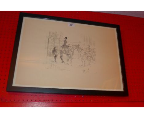 Henri Toulouse Lautres, 1948 lithograph printed by Mourlot, titled 'Amazon et Tonneau' in a black frame 