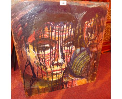 Georgina Hunt, an unframed oil on panel portrait 