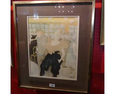 A limited edition Toulouse Lautrec lithograph with embossed stamp 