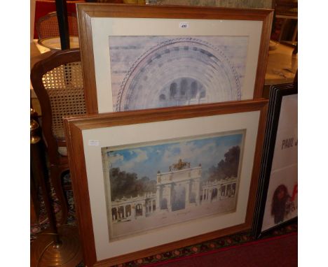 Three framed architectural prints