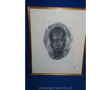 A Charcoal Portrait of an Inuit