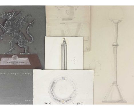 Joyce Himsworth, a collection of Art Deco watercolour and sketch designs for ceremonial and other silverNote: Born in 1905, H