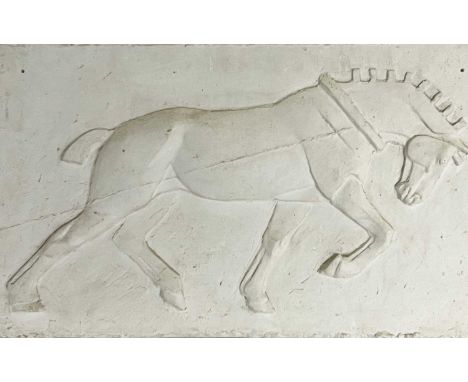 Tessa Pullan (British, 1953), a pair of plaster maquettes of horses in the Art Deco style, one signed with initials and dated