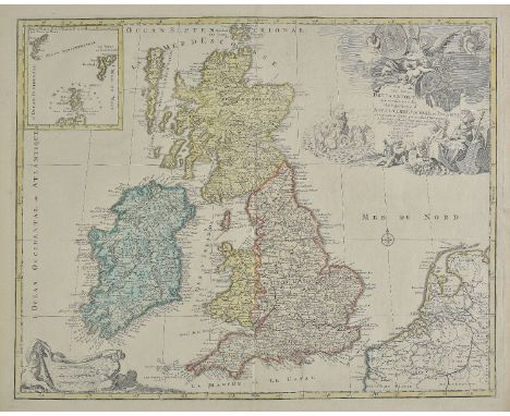 British Isles. Elwe (Jan, & Jaillot Alexis Hubert), Les Isles Britanniques qui contiennent les Royaumes d'Angleterre, Escosse