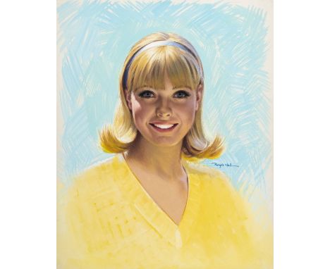 *Hall (Roger, born 1914). Portrait of a young girl, gouache and watercolour on artist's board, head and shoulders portrait of