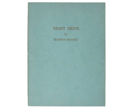 Heaney (Seamus). Night Drive, Richard Gilbertson, Bow, Crediton, Devon, 10 July 1970, original green wrappers, one or two lig