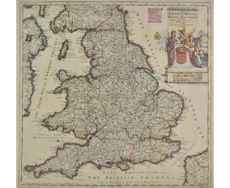 England & Wales. Danckerts (Cornelius), Accuratissima Angliae regni et Walliae principatus descriptio..., published Amsterdam