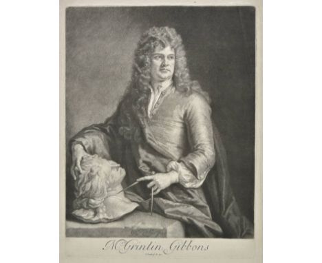 *Portraits. Smith (J.), Mr. Grinlin Gibbons, circa 1710, uncoloured mezzotint on laid after Godfrey Kneller, with margins, 34