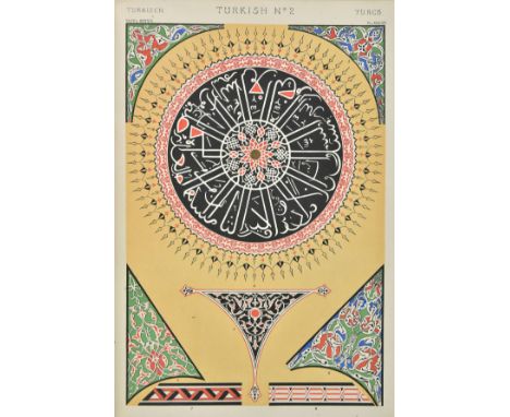 Jones (Owen). The Grammar of Ornament, 1st edition, Bernard Quaritch,1868,chromolithographic  title  and  111 chromolithograp