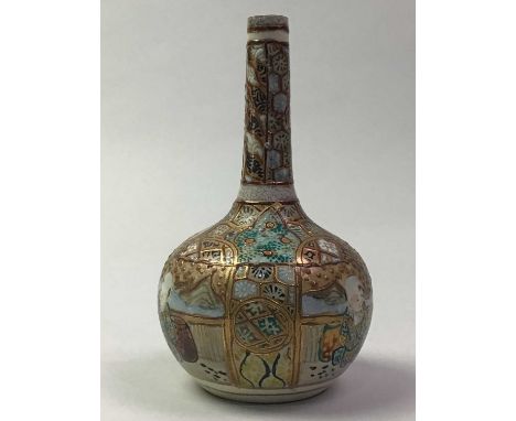 GROUP OF ASIAN CERAMICS, AND OTHER ASIAN ITEMS including a Japanese Satsuma bottle vase, Satsuma dish and two lidded jars, as