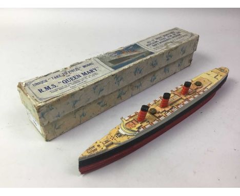 CHAD VALLEY, TAKE TO PIECES MODEL OF RMS QUEEN MARY in original box29cm long 