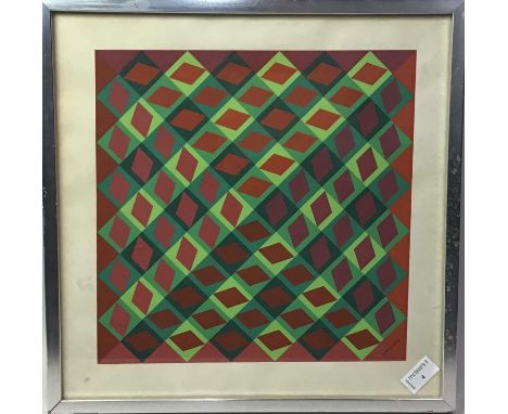 AFTER VICTOR VASARELY, OP-ART STUDY colour lithograph, signed within printframed and under glass60.5cm x 60.5cm overall
