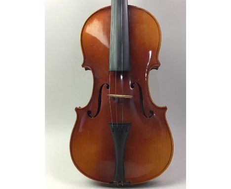 VINTAGE VIOLIN, WITH BOW AND HARD  CASE the violin with Stradivarious copy label