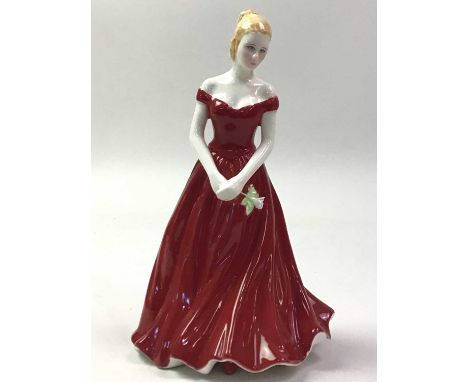 GROUP OF CERAMIC FIGURES, including Royal Worcester 'Christmas Rose', Royal Doulton 'Melaine' and other ceramic figurestalles