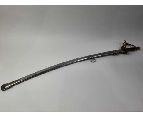 CAVALRY SABRE, 20TH CENTURY with scabbard108cm long overallThe blade has remnants of oil/grease. Light surface scratches and 