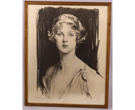 After John Singer Sargent, portrait of Lady Diana Manners, lithograph, 60cm x 48cm, framedGood condition 
