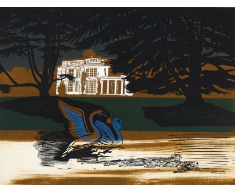 Walter Hoyle (1922 - 2000), Henley Business College, linocut print, signed in pencil, artist's proof, image 40cm x 53cm, unfr