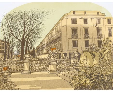 Robert Tavener (1920 - 2004), the Neptune statue (2) Cheltenham, lithograph, signed in pencil, no. 11/30, sheet size 59cm x 7