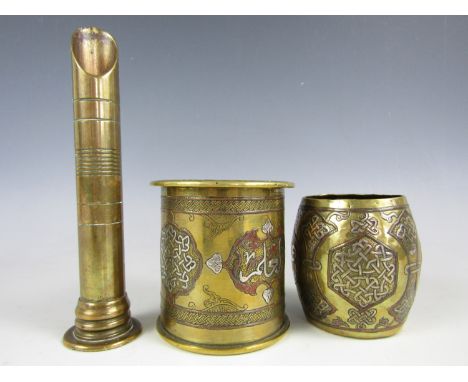 A First World War / 1920s Boris Schatz Bezalel Jerusalem School of Arts trench art tobacco pot, fabricated from a German / Ot