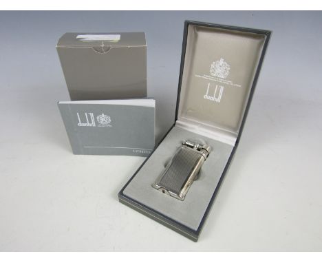 A Dunhill electroplate Unique lighter, in original packaging with paperwork