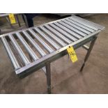 Roller Conveyor, approx. 44 in. x 20 in., stainless steel frame [Loc. Packaging Department]