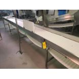 Belt Conveyor, approx. 26 ft. 5 in. x 24 in., hydraulic driven, stainless steel frame [Loc.
