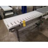 Belt Conveyor, approx. 64 in. x 20 in., 1 hp, motorized, stainless steel frame [Loc. Packaging