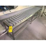 Roller Conveyor, approx. 106 in. x 16 in., stainless steel frame [Loc. Packaging Department]