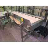 Belt Conveyor, approx. 94 in. x 23 in., hydraulic driven, stainless steel frame [Loc. Boning