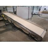 Incline Belt Conveyor, approx. 162 in. x 30 in., stainless steel frame [Loc. Boning Department]