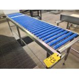 Roller Conveyor, approx. 102 in. x 20 in., stainless steel frame [Loc. Packaging Department]
