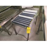 Roller Conveyor, approx. 42 in. x 22 in., stainless steel frame [Loc. Packaging Department]