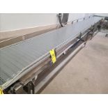 Motorized Frontmatec Incline Belt Conveyor, approx. 21 ft. 2 in x 20 in., 1.5 hp, stainless steel
