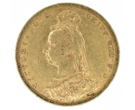 Queen Victoria, Sovereign, 1892. Queen Victoria, Sovereign, 1892, Jubilee bust l. R. St. George and dragon, edge milled, gold