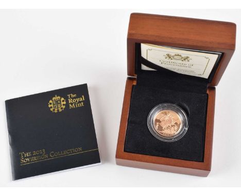 Queen Elizabeth II, Gold Proof Sovereign, 2013. Queen Elizabeth II, Gold Proof Sovereign, 2013, Royal Mint, Obverse portrait 