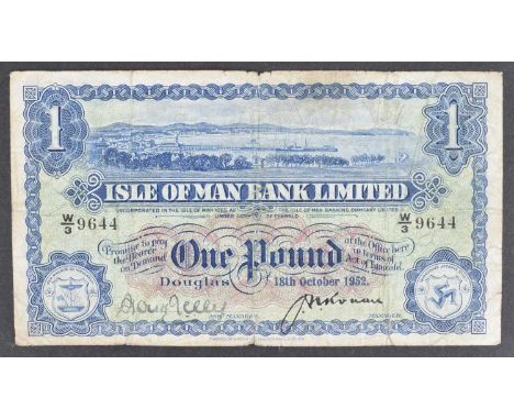 An Isle of Man Bank Limited, One Pound banknote. An Isle of Man Bank Limited, One Pound banknote, signatories: J.N. Ronan (Ma