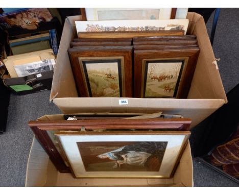 QUANTITY OF HUNTING PRINTS, SHREWSBURY PRINT ETC 