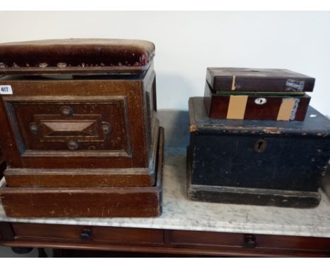 VICTORIAN COMMODE, PINE BOX ETC