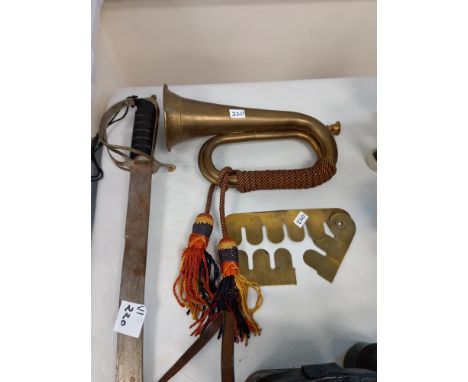 BRASS BUGLE, BUTTON GUARD, CURVE SWORD 