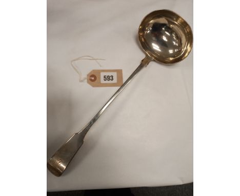 A LARGE SILVER LADLE OLD ENGLISH PATTERN POSSIBLY GLASGOW HALLMARK 5OZ 