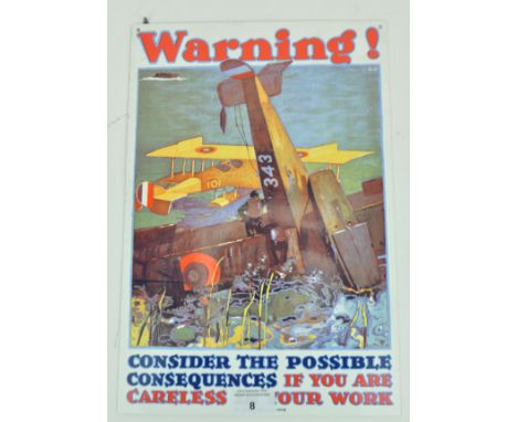 A reproduction enamel sign