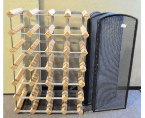 A wine rack and a fireguard