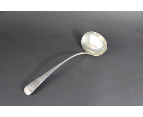 A Scottish provincial silver, Old English pattern ladle Elgin, Charles Fowler, active 1809-1824, monogrammed 'N', 34cm long