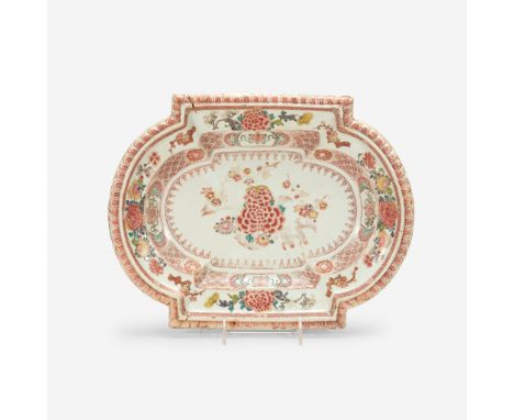 A Chinese export porcelain famille rose enameled platter19th centuryL: 15, W: 11 1/2 in.PROVENANCE:From the collection of Dr.