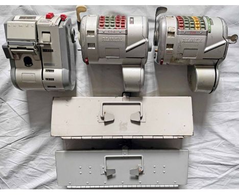 UPDATED: Trio of London Transport/London Country etc ALMEX TICKET MACHINES comprising A types 71591 (London Country - casing 